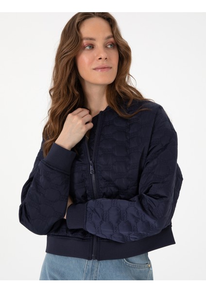 Kadın Lacivert Crop Top Mont 50300918-VR033
