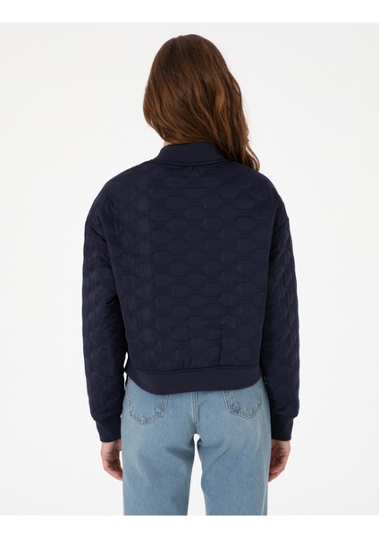 Kadın Lacivert Crop Top Mont 50300918-VR033