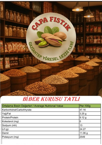 Patlıcan Kurusu ve Tatlı(Kapya) Biber Kurusu(25 Er Adet)