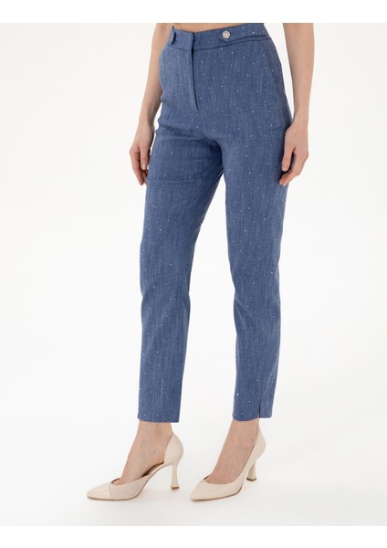 Kadın Indigo Kumaş Pantolon 50306487-VR028