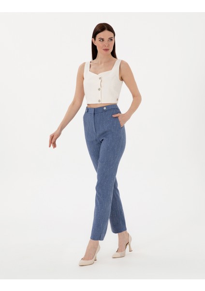 Kadın Indigo Kumaş Pantolon 50306487-VR028