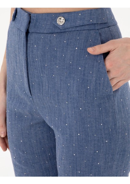 Kadın Indigo Kumaş Pantolon 50306487-VR028