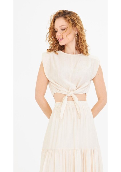 Çizgili Önü Bağlamalı Bluz indirimleri