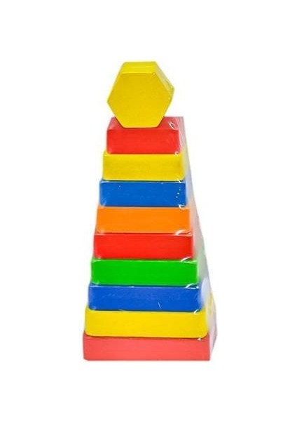 ONY-393 Ahşap Dikdörtgen Renkli Kule - Onyıl Oyuncak