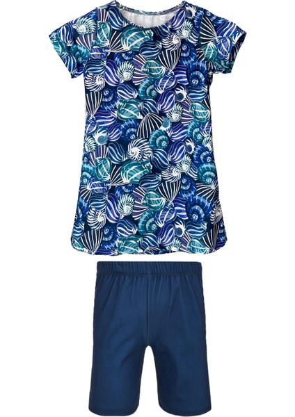 Kız Çocuk Kısa Kollu Likralı Taytlı Yarı Kapalı Mayo R5005 Saliha fiyatları