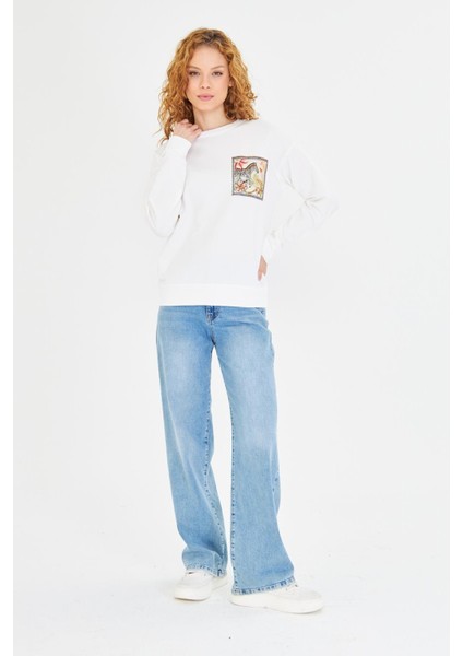 Zebra Baskılı İki İplik Sweatshirt fiyatları
