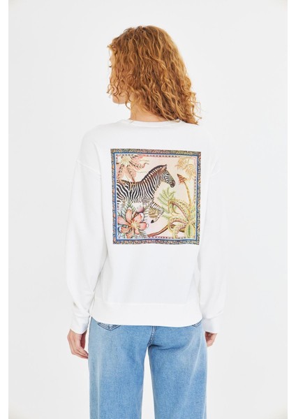 Zebra Baskılı İki İplik Sweatshirt fırsatları