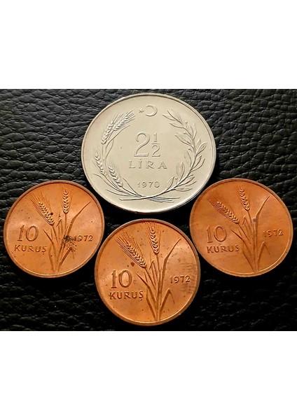 1970/1972 Yılları Fao Saban Kılıçtan Üstündür Hatıra Para 4 Adet / A-7