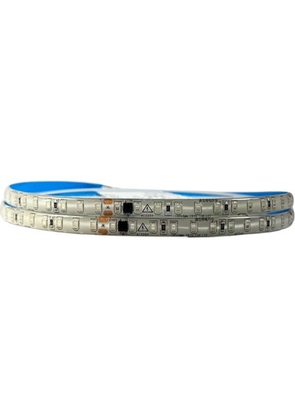 220 Volt Dim Edilebilir Şerit Led 10 Cm De Kesilebilir M/120 Led Mavi 5M İP65