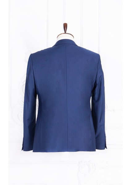 Erkek Slim Fit Mono Yaka Parlament Takım Elbise