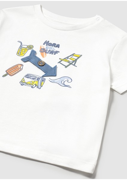 01-04 Yaş Mayoral Erkek Bebek Pantolon T-Shirt Takım - Beyaz-Mavi fırsatları