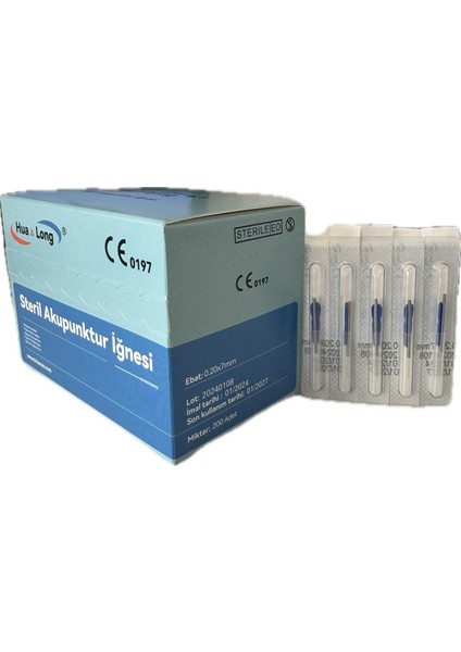 Akupunktur Iğnesi 20x7 mm 200lük paket 2 kutu 400 adet