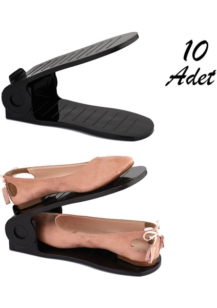 Org -201 10 Lu Ayakkabı Rampası Ayakkabı Düzenleyici Dolap Içi Organizer- Siyah fiyatları