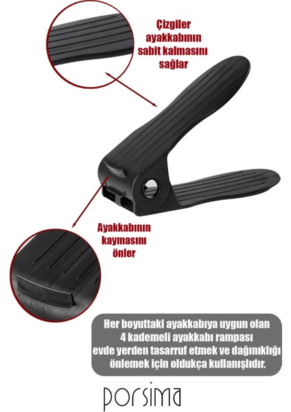 Org -201 10 Lu Ayakkabı Rampası Ayakkabı Düzenleyici Dolap Içi Organizer- Siyah modelleri