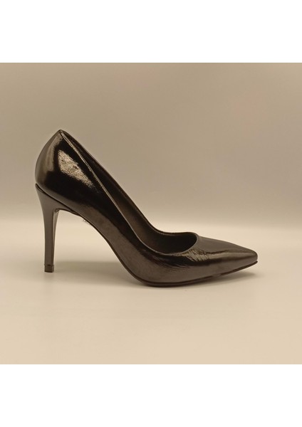 Carleen Siyah Rugan Deri Stiletto