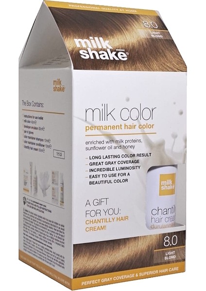 8 Açık Kumral Saç Boyası + Saç Kremi 50 ml Set