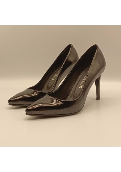 Carleen Siyah Rugan Deri Stiletto