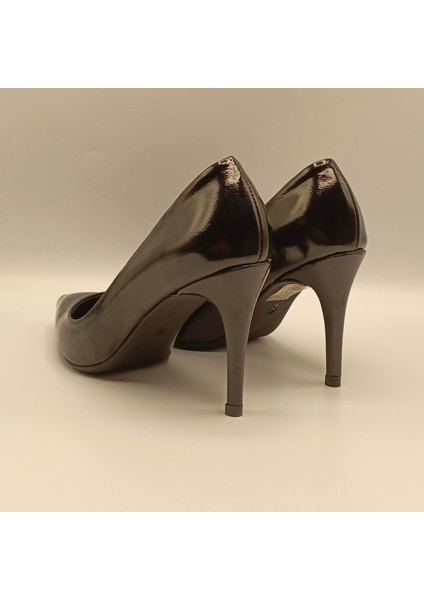 Carleen Siyah Rugan Deri Stiletto