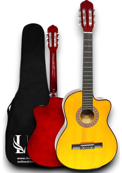 CG-3901Y Klasik Gitar 4/4 Sap Ayarlı Kesik Kasa Full Set - Sarı