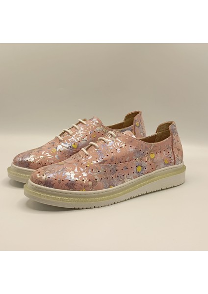 Jenny Sneaker Pudra Çicek Deri Sneaker