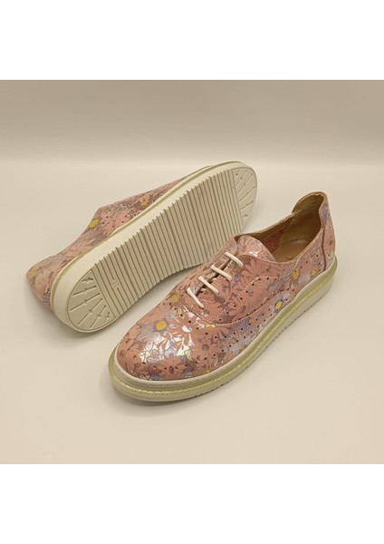 Jenny Sneaker Pudra Çicek Deri Sneaker