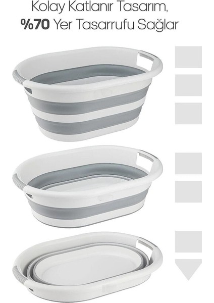 Katlanır Çamaşır Sepeti Magic Akordeon Katlanır Çamaşır Selesi 25 kg