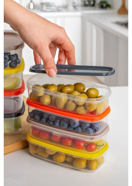 1001 12 Li Dikdörtgen Plastik Saklama Kabı - Çok Amaçlı Gıda Erzak Saklama Kabı Seti fiyatları