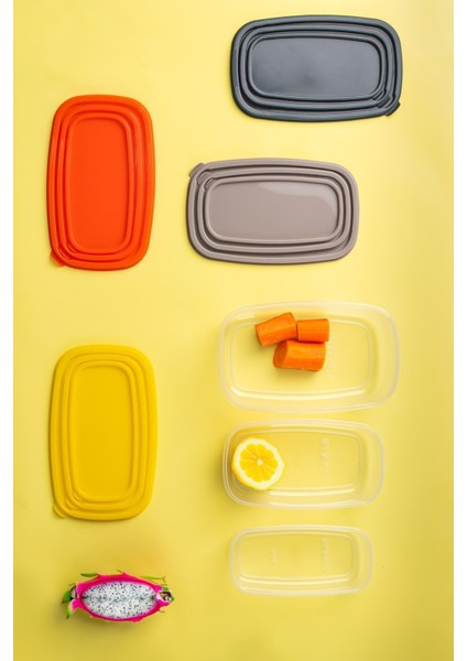 1001 12 Li Dikdörtgen Plastik Saklama Kabı - Çok Amaçlı Gıda Erzak Saklama Kabı Seti modelleri