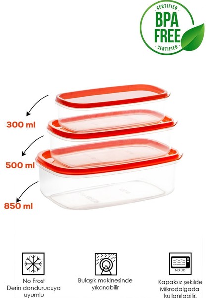 1001 12 Li Dikdörtgen Plastik Saklama Kabı - Çok Amaçlı Gıda Erzak Saklama Kabı Seti fırsatları