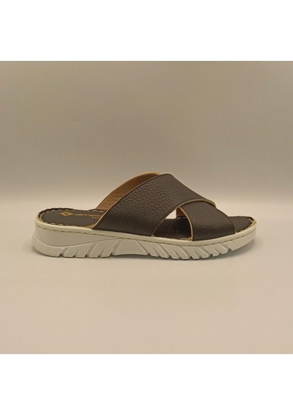 Alessia Siyah Deri Comfort Terlik