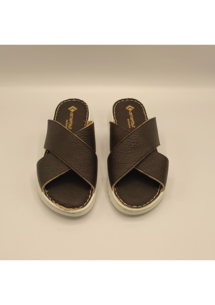 Alessia Siyah Deri Comfort Terlik modelleri