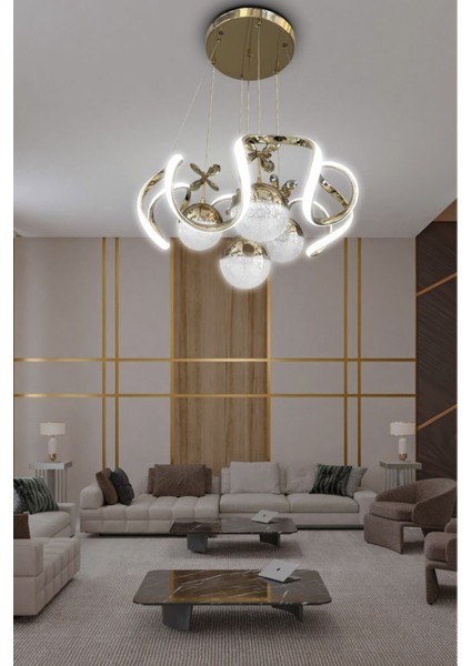Modern Sarkıt 3 Renk 4 Toplu LED Avize Salon - Oturma Odası Ledli Avize