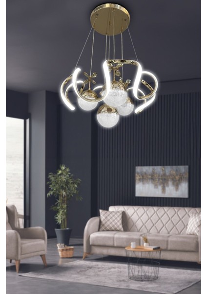 Modern Sarkıt 3 Renk 4 Toplu LED Avize Salon - Oturma Odası Ledli Avize