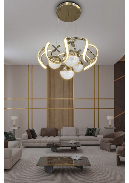 Modern Sarkıt 3 Renk 4 Toplu LED Avize Salon - Oturma Odası Ledli Avize