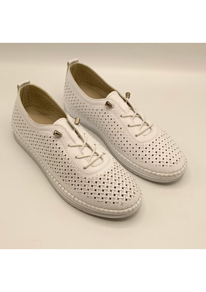 Exclusive Lugano Beyaz Hakiki Deri Kadın Sneaker – El İşçiliği ve Konfor fiyatları
