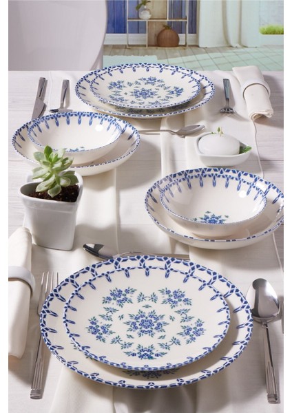 Camelıa 24 Parça 6 Kişilik Bone Yemek Takımı - 1654