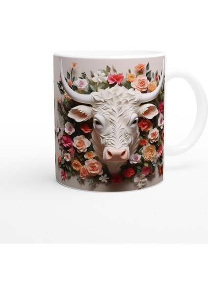 Çiçekli Boğa Baskılı Kupa Bardak fiyatları