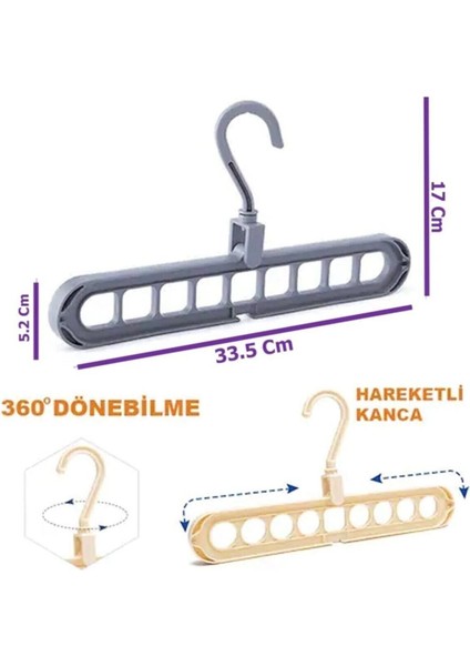 1 Adet Düzenleyici Sihirbaz Askı Dolap Içi 2 Fonksiyonlu Yatay-Dikey Kullanım 9 Bölmeli Gardrop Ask indirimleri