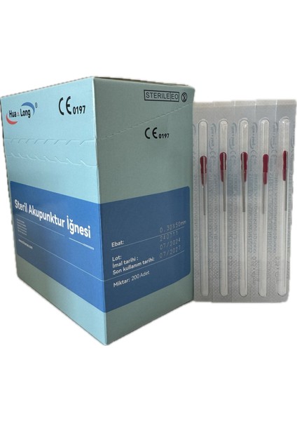 Hualong Akupunktur iğnesi kuru iğne 0.30x50mm 200 lük paket 2 kutu 400 adet