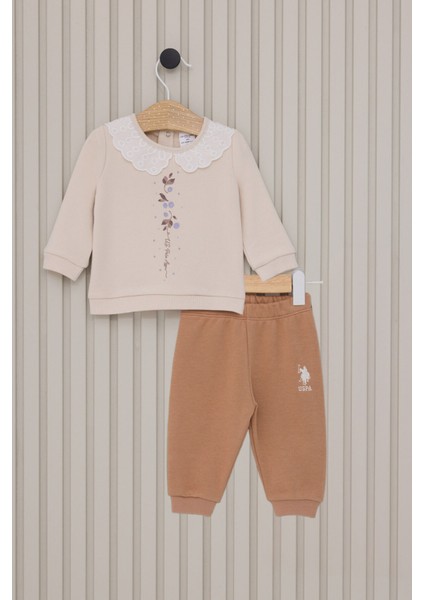 Kız Bebek Krem 2li Bebek Takım