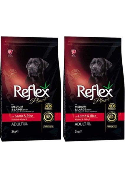 Plus Orta Büyük Irk Kuzulu Pirinçli Yetişkin Köpek Maması 3 kg 2 Adet