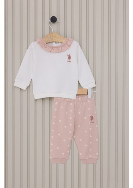 U.s. Polo Assn Kız Bebek Krem Bebek Takım