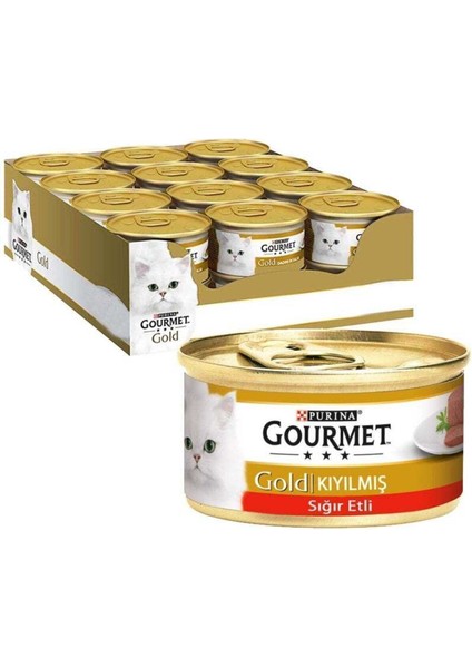 Purina Gold Kıyılmış Sığır Etli Konserve Yetişkin Kedi Maması 24 x 85 G fiyatları