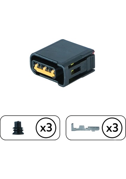 Bobin Soketi Siyah 3 Pin Kablosuz