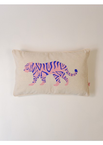 Safari Kaplan Baskı Kırlent Kılıfı