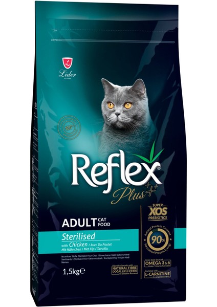 Plus Tavuklu Kisirlastirilmis Yetiskin Kedi Maması 1,5 kg