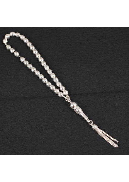 925 Ayar Gümüş Arpa Kesim Desenli Tesbih İmame Beyaz fiyatları