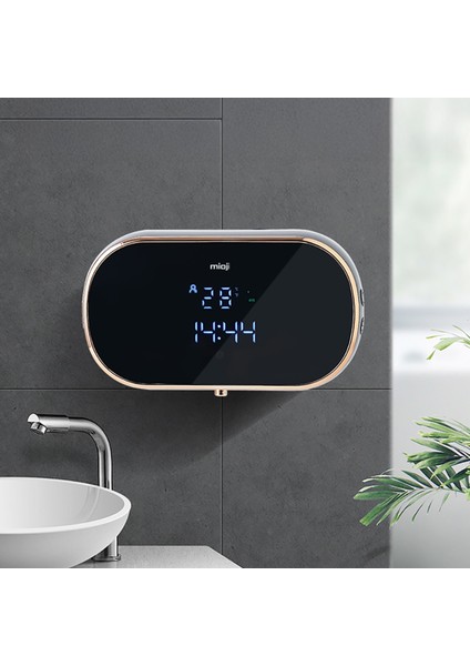 Mio SM01 Saatli 2000MAH Şarjlı Dijital Ekranlı 350ML Köpük Sabunluk Dispenser - Siyah