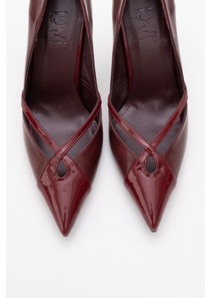 Ruby Bordo Cilt Rugan Detaylı Kadın Yüksek Topuklu Ayakkabı fiyatları