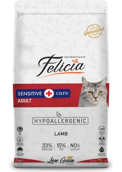 2 kg Kuzulu Az Tahıllı Yetişkin Kedi Maması Hypoallergenic Kedi Maması